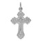 14K White Gold Cross Charm Pendant Jewelry Religious 31mm x 17mm